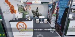stand virtuel avec avatar de la route napoléon à cheval